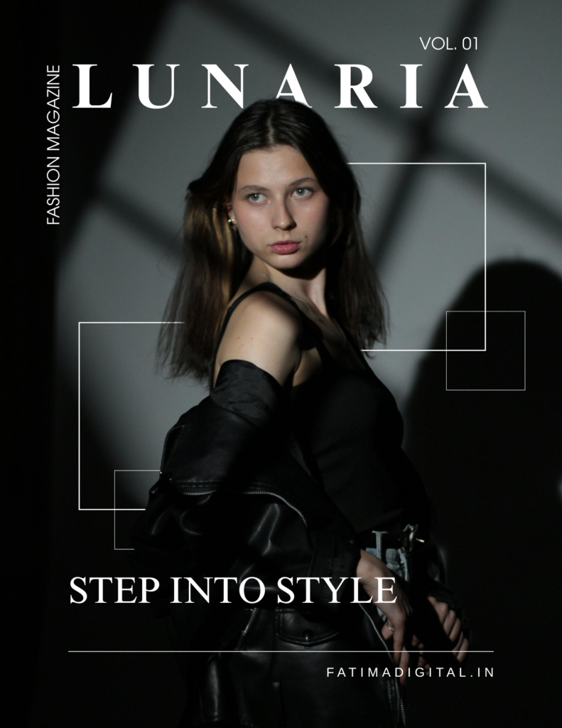 black and white modern fashion woman magazine